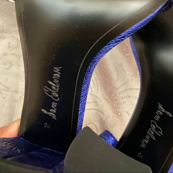 Sam Edelman Yaro Blue Block Heels Sandals Size 7.5 - Picture 9 of 11